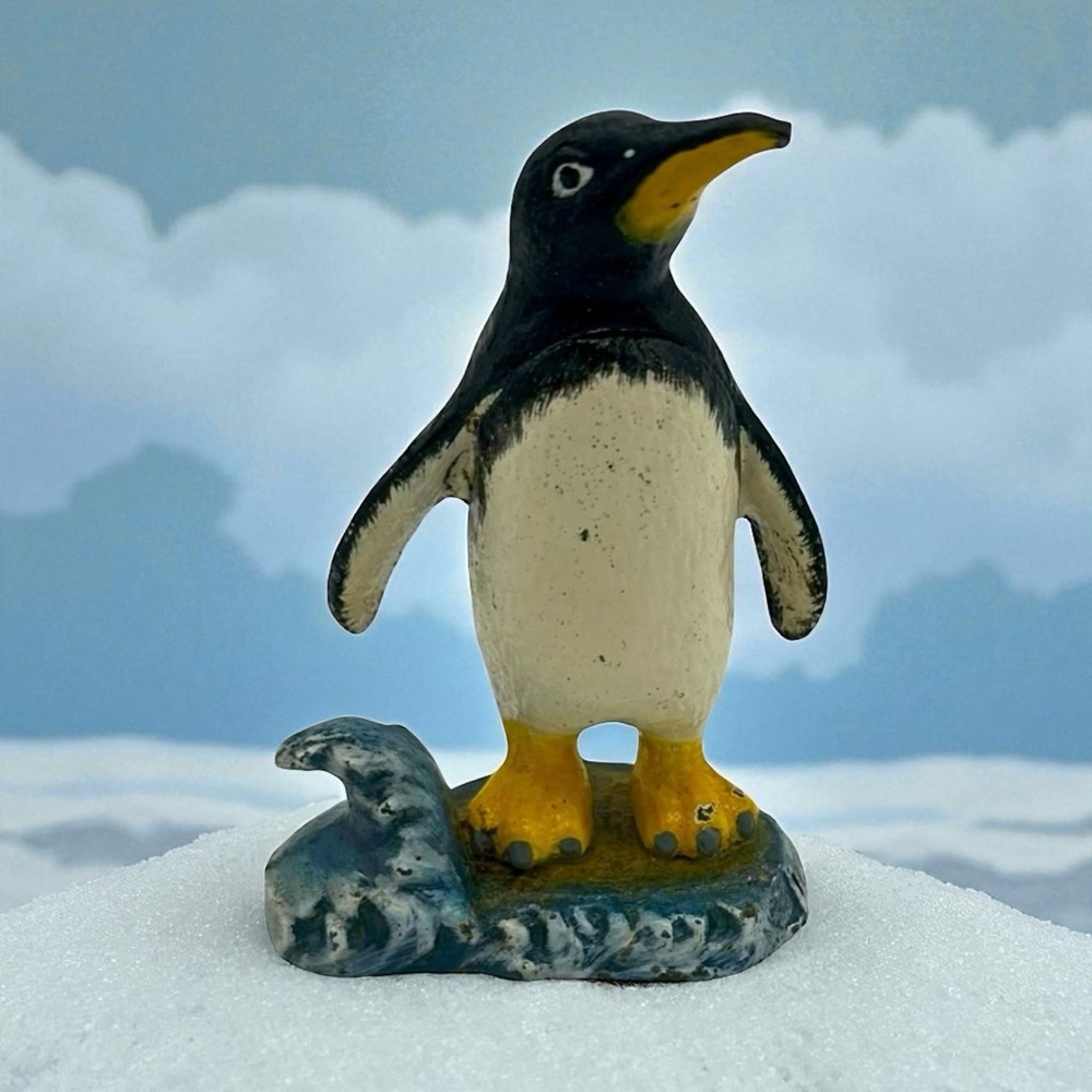 Cast Iron Penguin Bottle Opener Hand Painted Barware Vintage Style